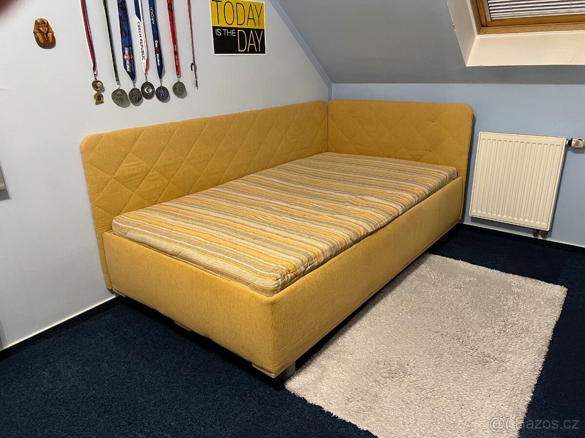 Postel čalouněná 120x210cm, úložný prostor, lamelový rošt, p - 4