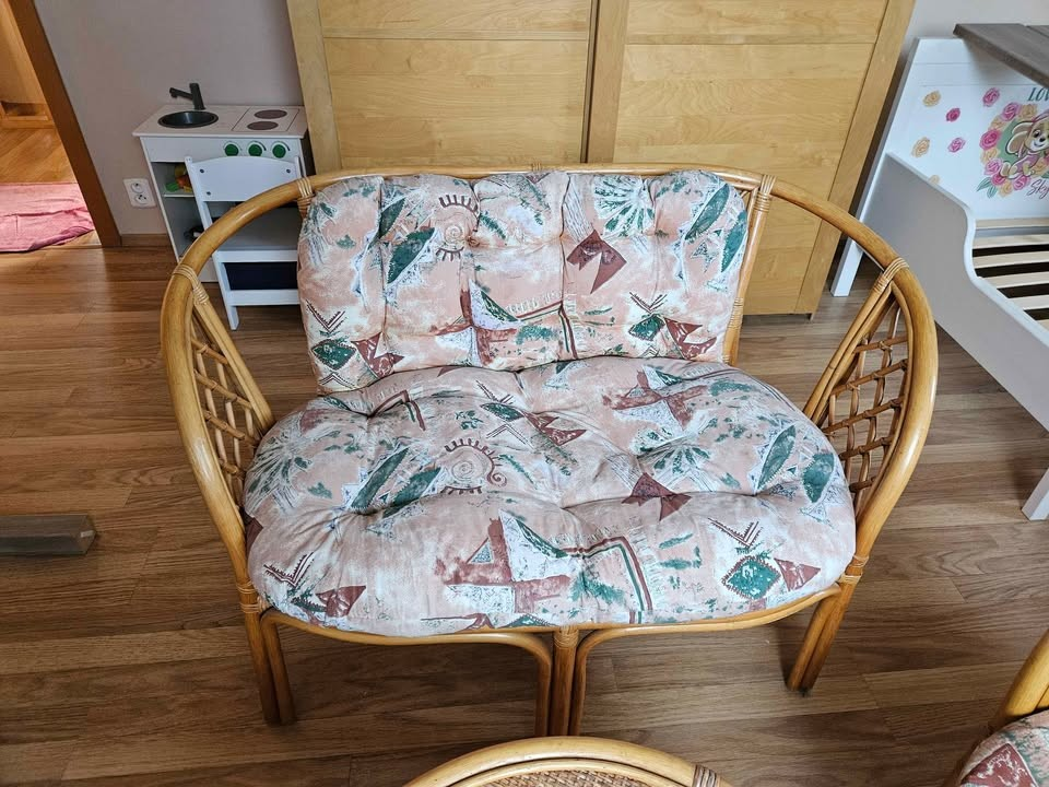 Ratanová sedací souprava, 4 kusy - 4