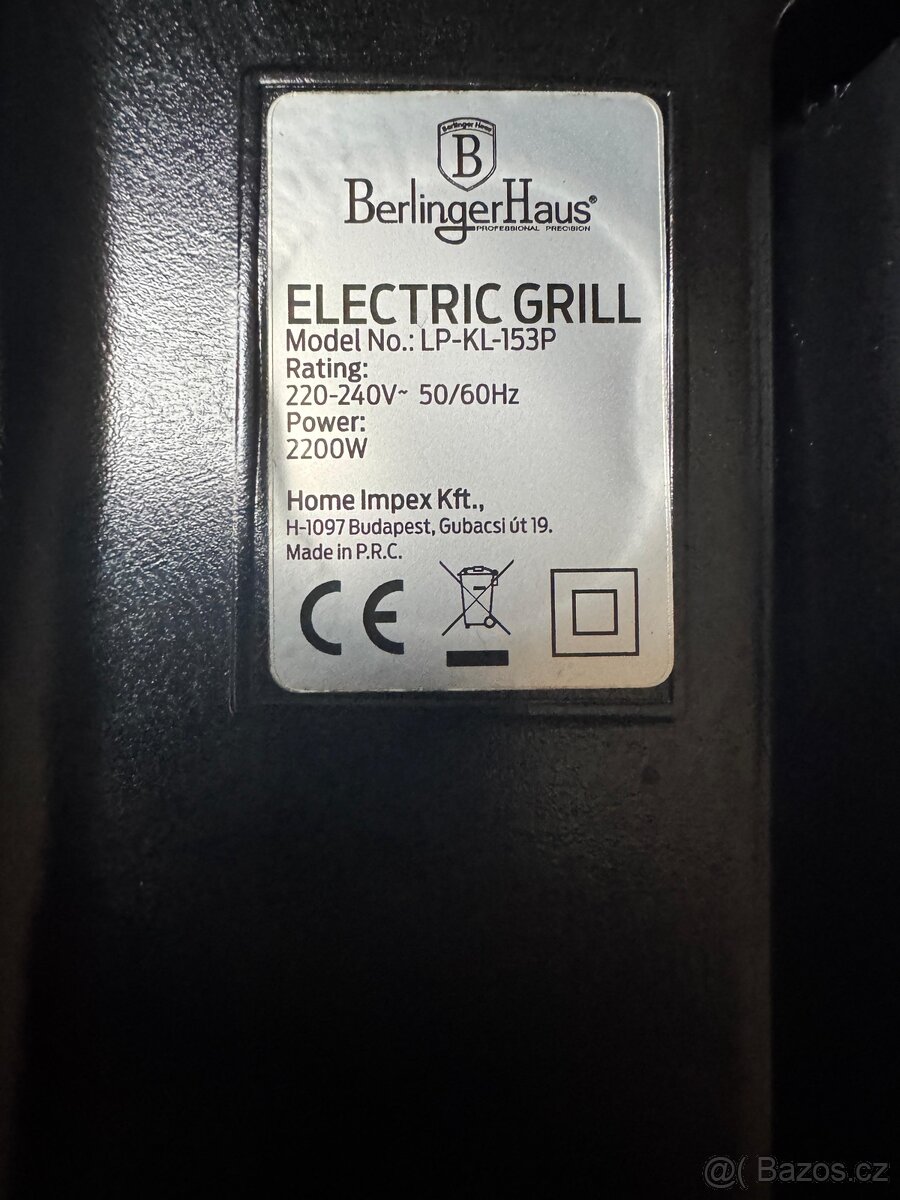 Elektrický kontaktní gril BerlingerHaus - 4