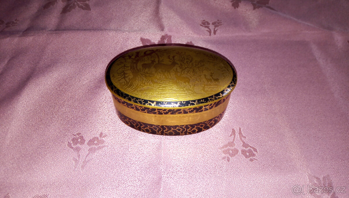 Oválná dóza - zlato-černá - 4