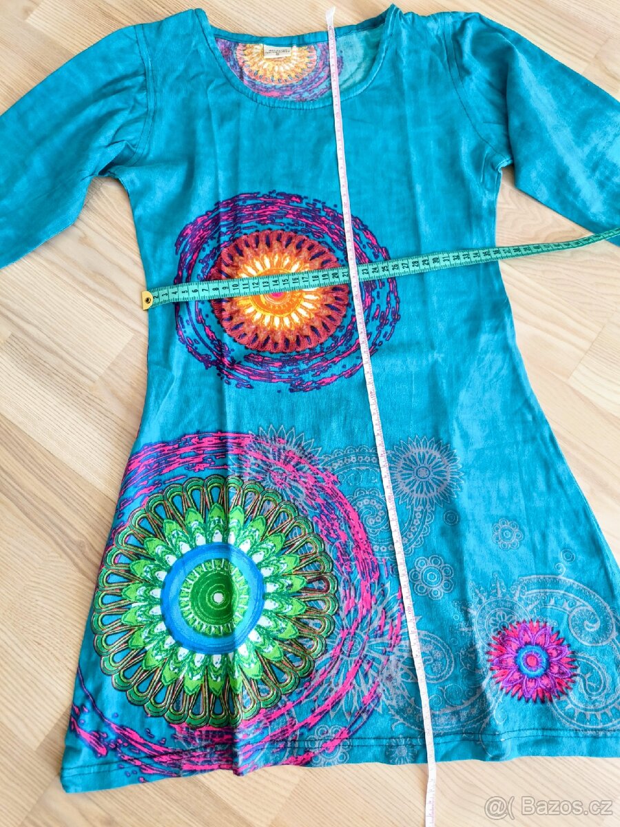 Tyrkysové šaty s mandalou - 4