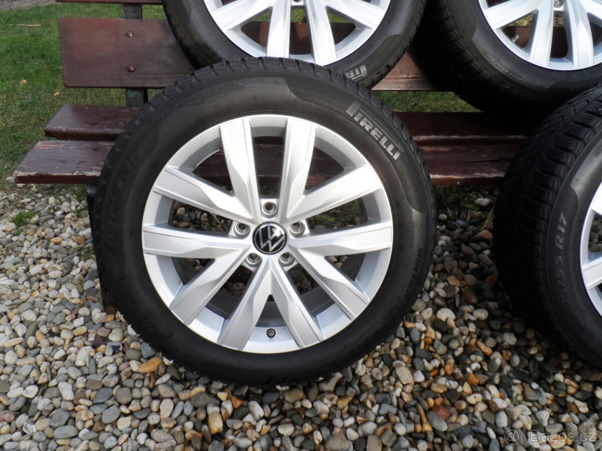 Originál Alu Kola +Zimní Pneu VW Passat 215/55/17 5X112 - 4
