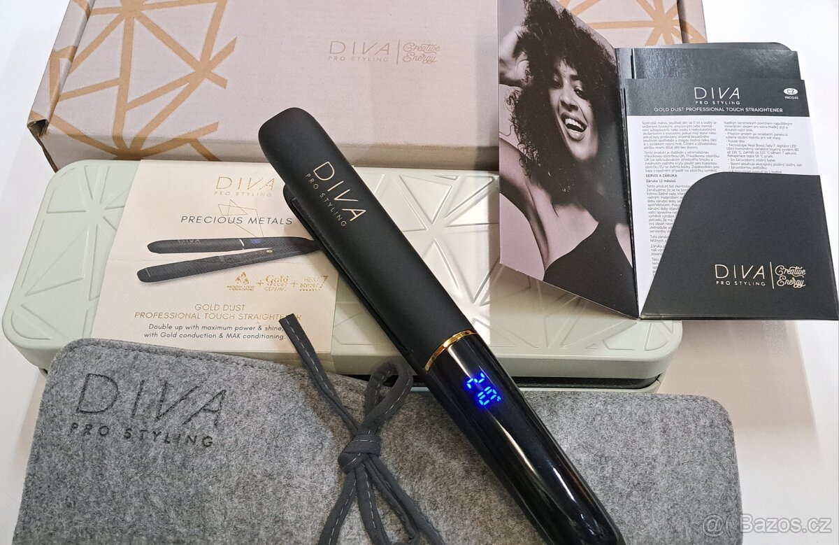 Diva Pro Styling Precious Metals Gold Dust Straightener - 4