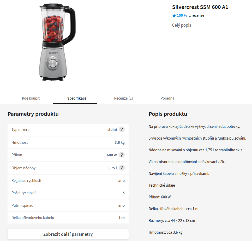 stojanový mixér SilverCrest SSM 600 A1 - 4