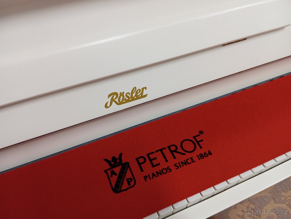 Prodáno/Bílé pianino Rösler mod.109-Dovoz i na Štědrý den. - 4
