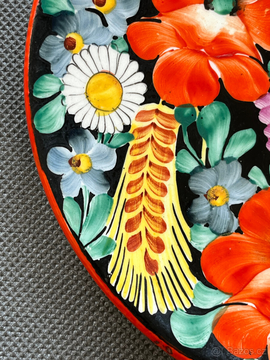 Kameninový závěsný talíř 19 cm, K. Kuneš Klenčí - 4