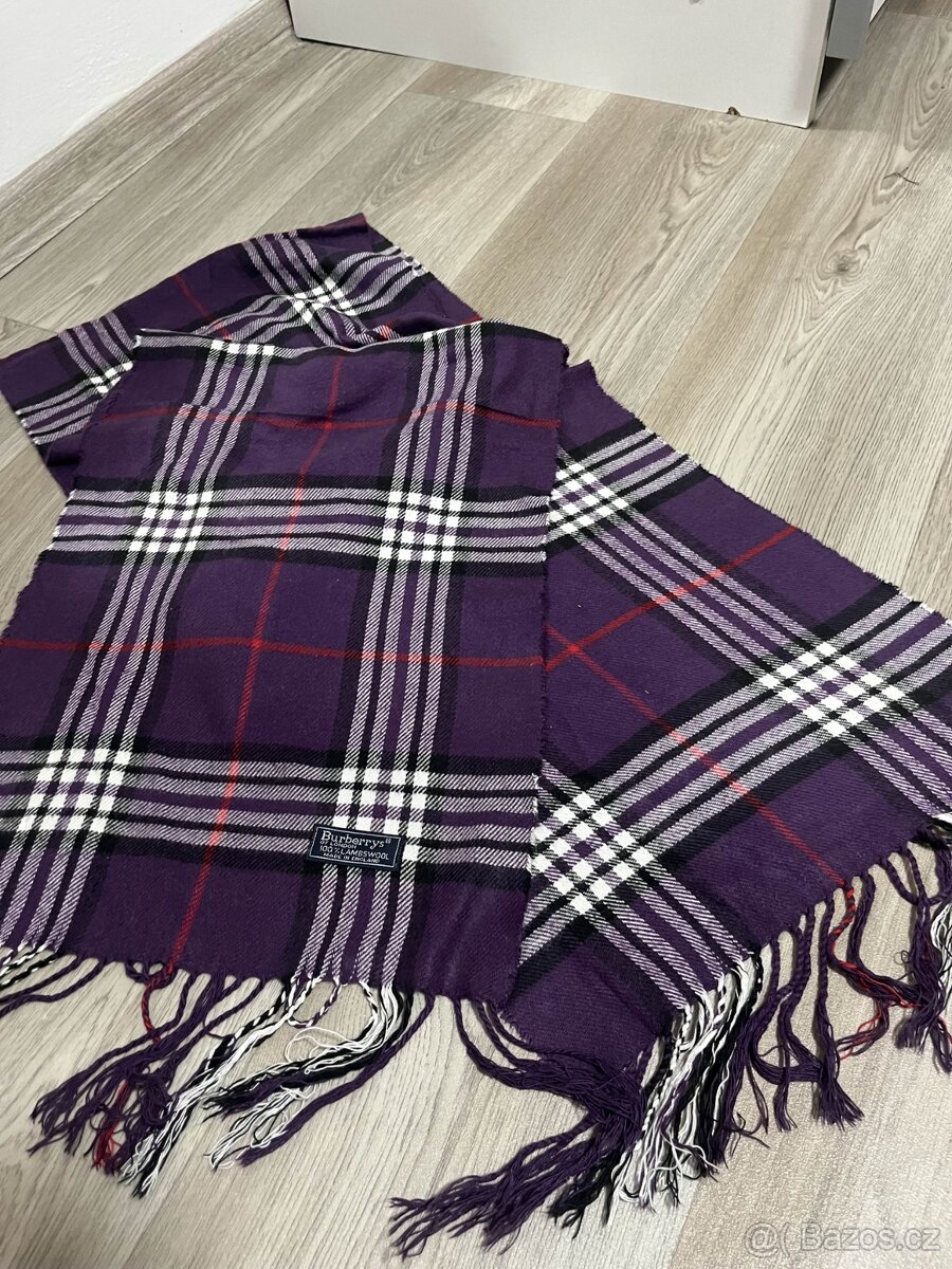 Burberry šála - fialová - 4