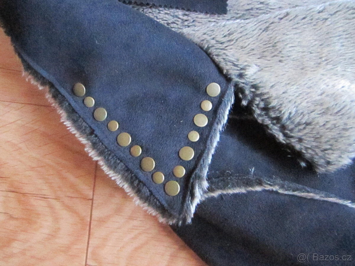 Kabát / kožich z umělé kožešiny, vel. M/L, délka 102 cm - 4