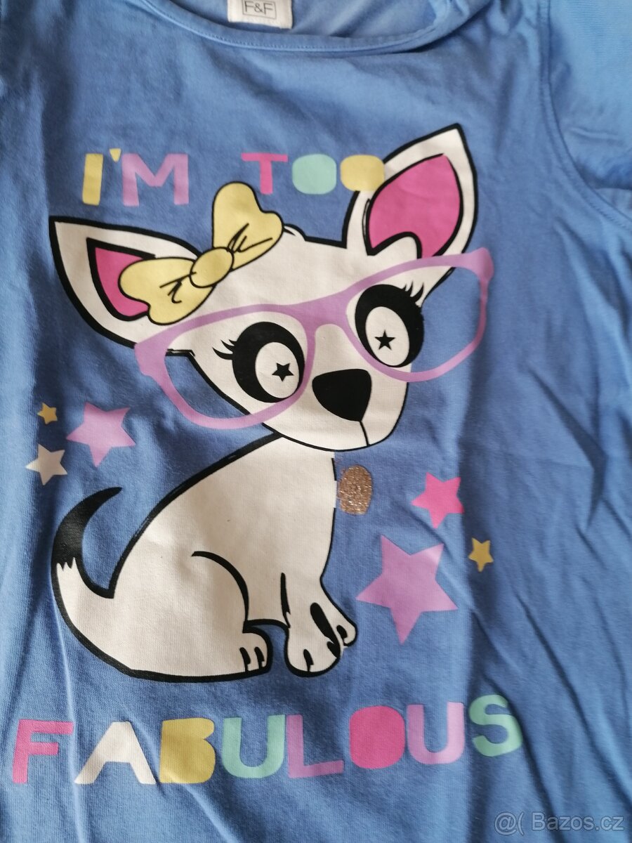 Krásné trička s krátkým rukávem s flitry, s MINNIE vel. 122 - 4