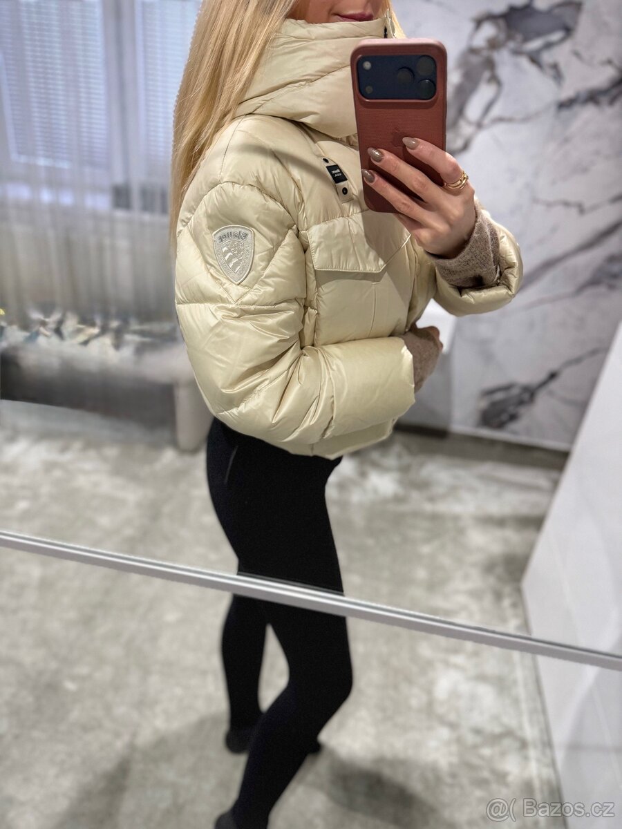 Luxusní, péřová crop bunda BLAUER - 4