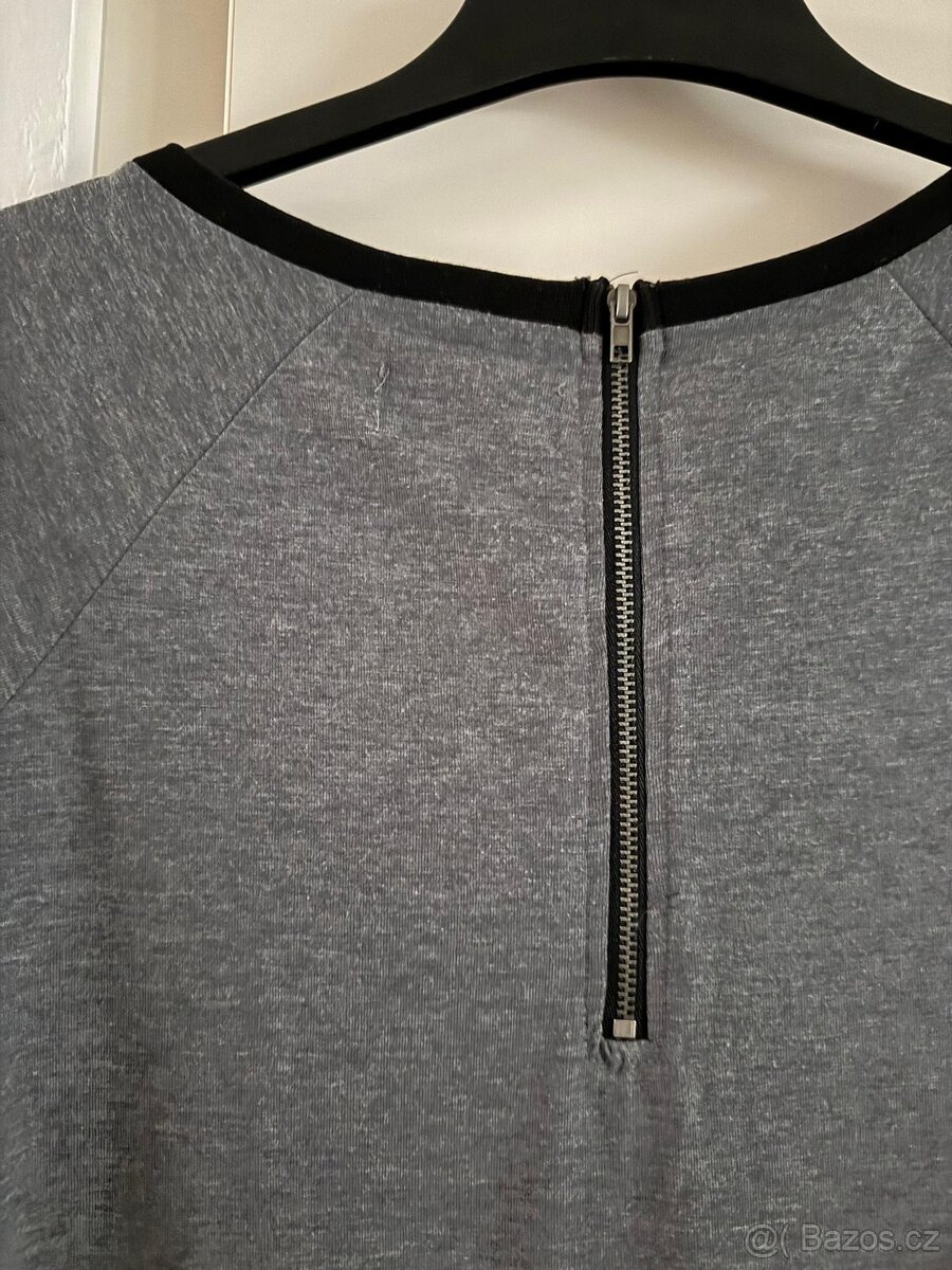 Šedé šaty s černým lemem, Reserved, vel. L - 4