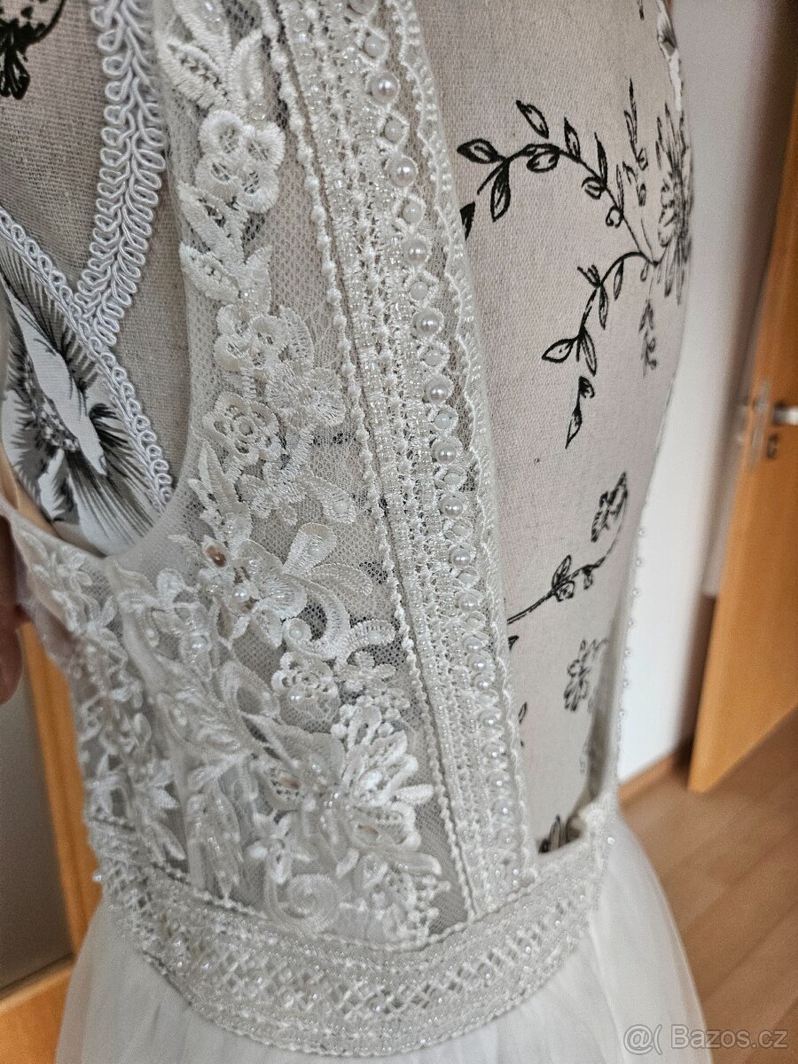 Nové boho svatební šaty vel m - 4