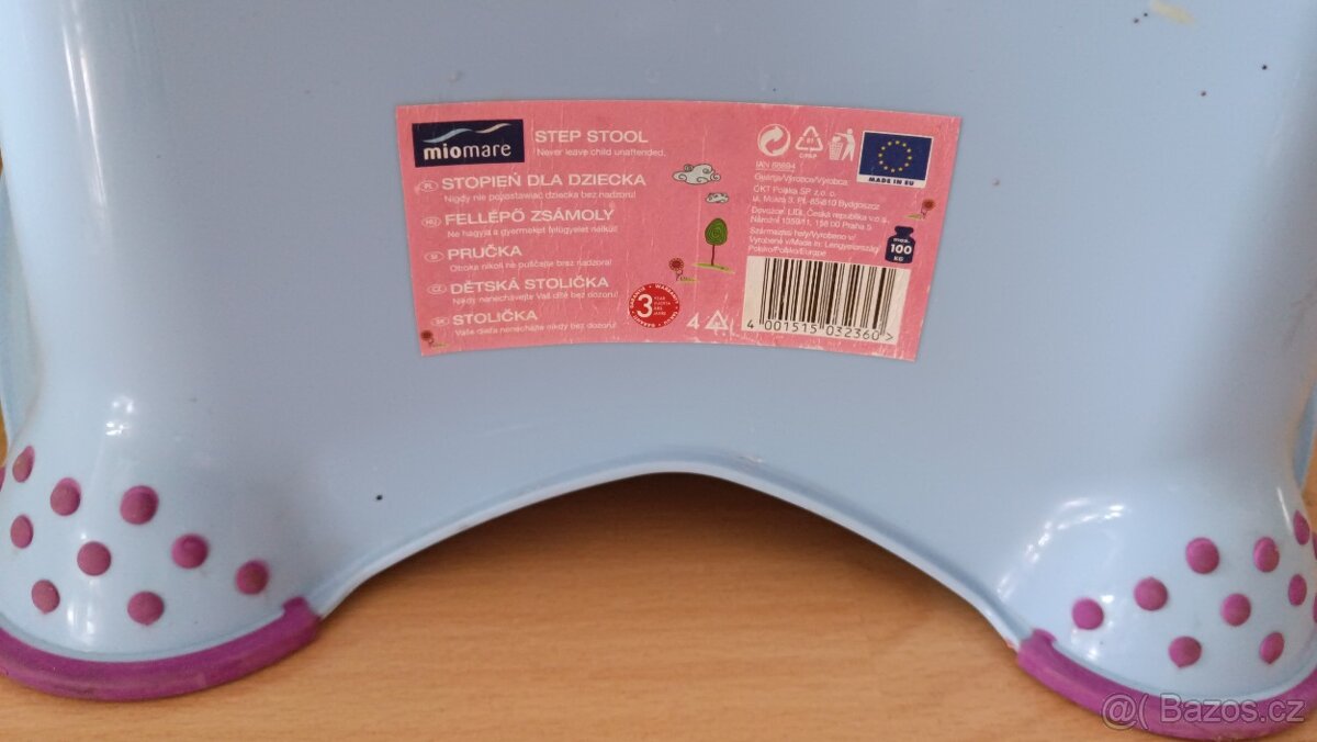Dětská protiskluzová stolička/stupínek Hippo+nočník - 4