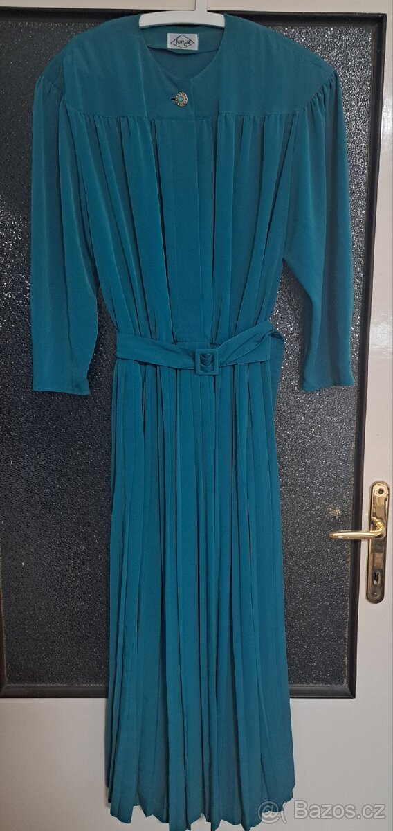 Plisované společenské šaty vel.L - 4