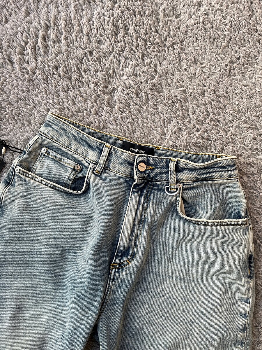 Represent Baggy Destroyer Denim Worm Blue kalhoty - 4