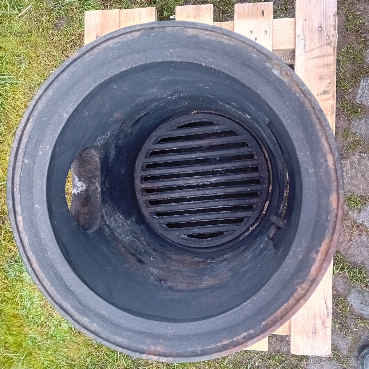 Stará litinová kamna bubínek - 4