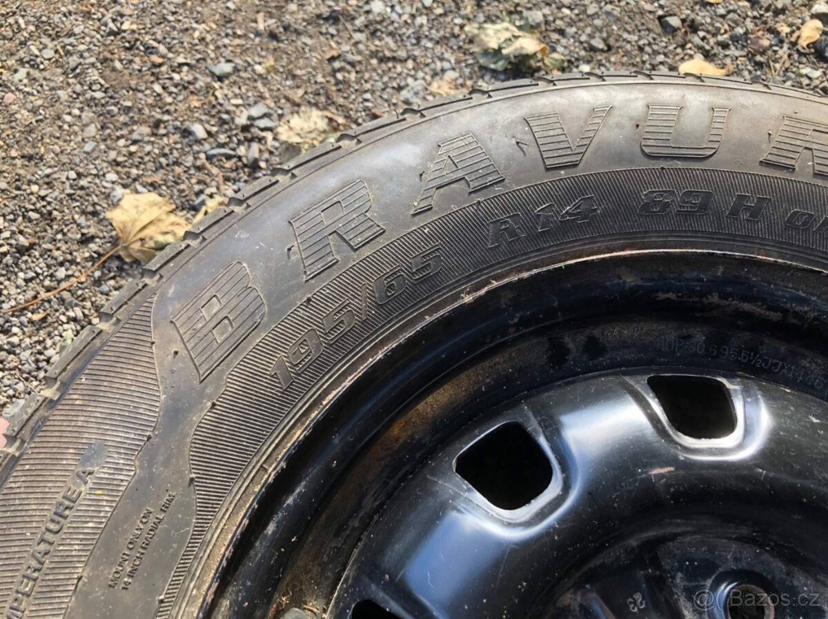 593. disk rozteč 4x100 mm + pneu 195/65 r14 - 4