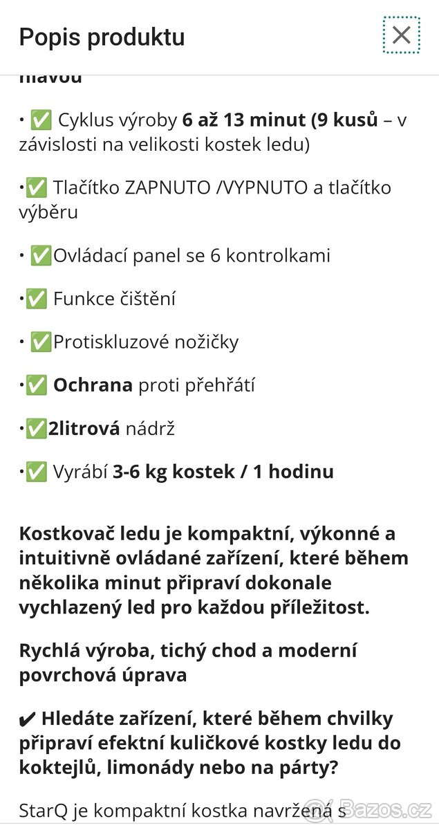 Výrobník ledu starQ - 4