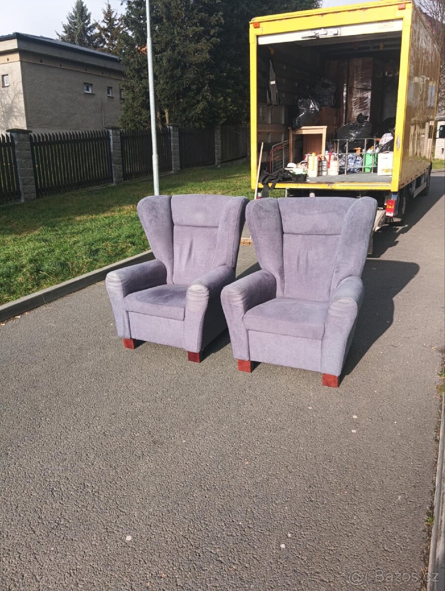 Moderní křeslo "ušák" 2ks - 4