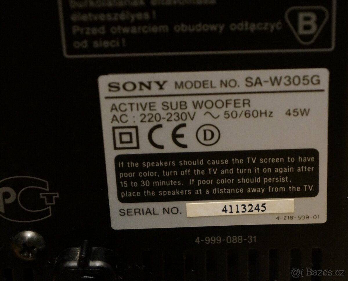 SONY SA-W305G AKTIVNÍ SUBWOOFER - 4