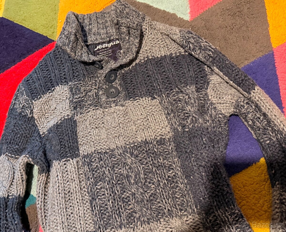 DESIGUAL VLNĚNÝ PÁNSKÝ SVETR S(DLE MÍR M-L) - 4