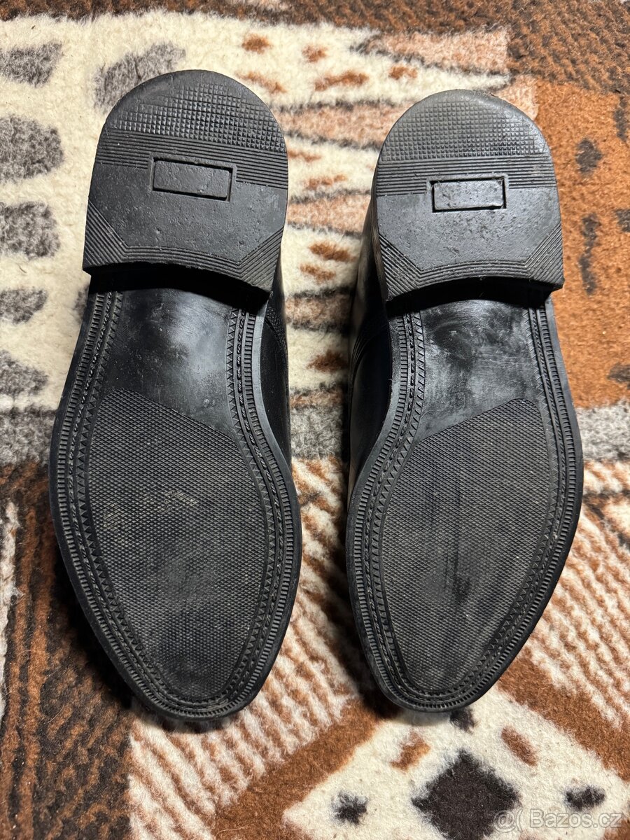 Pánské kožené černé polobotky 42 - 4