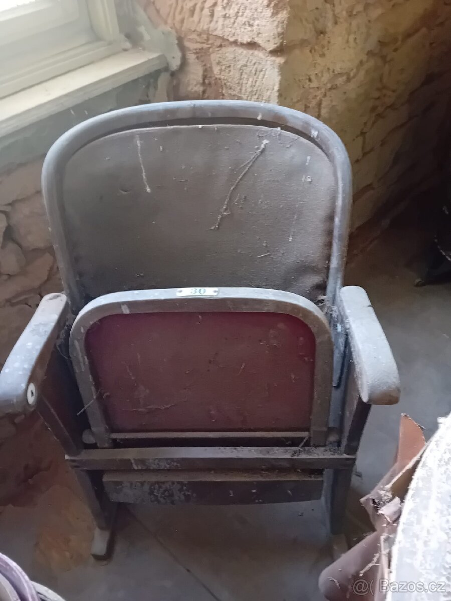 Židle z divadla nebo kina 7 ks - 4