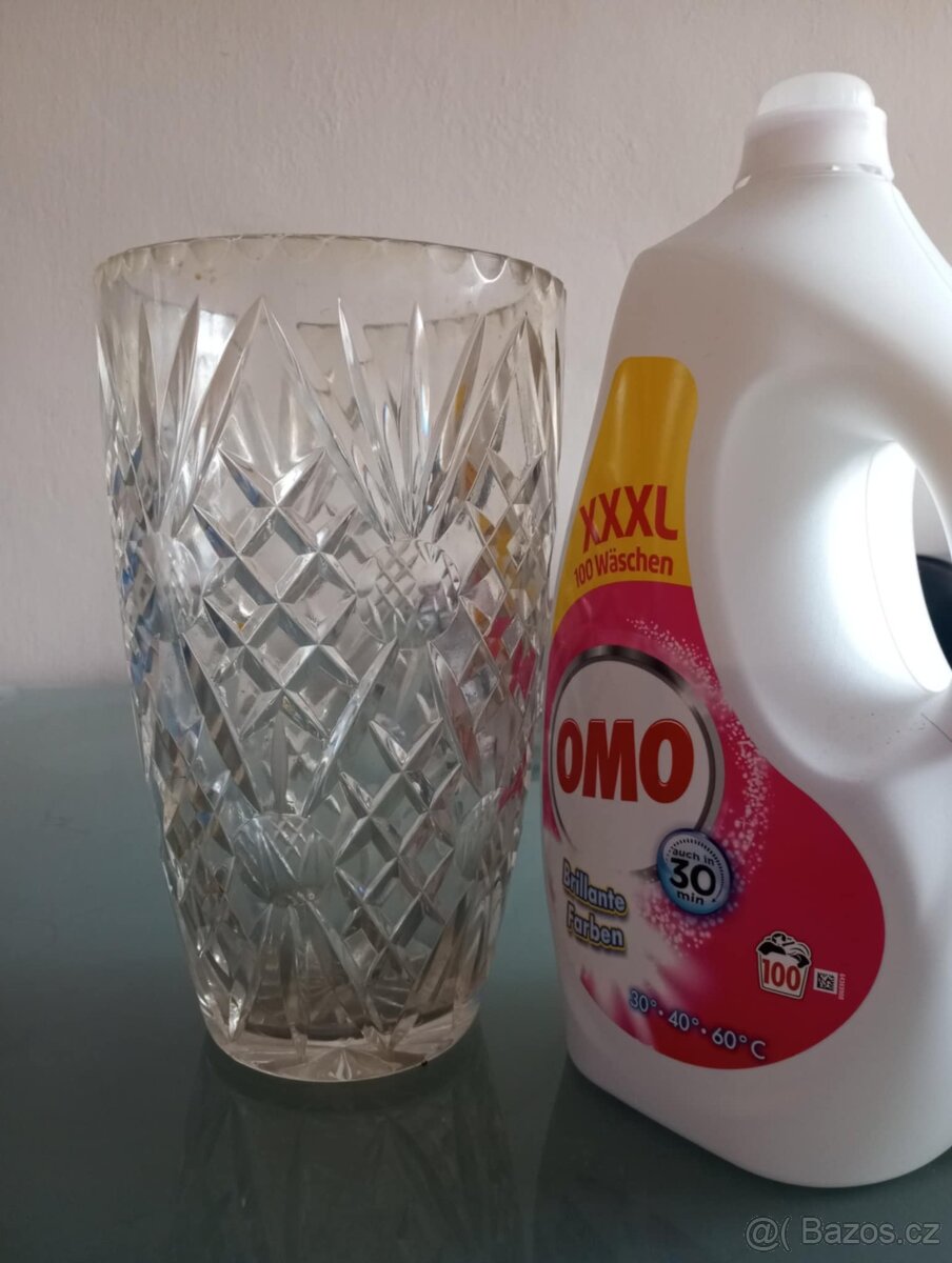 Masivní velká broušená váza - 4