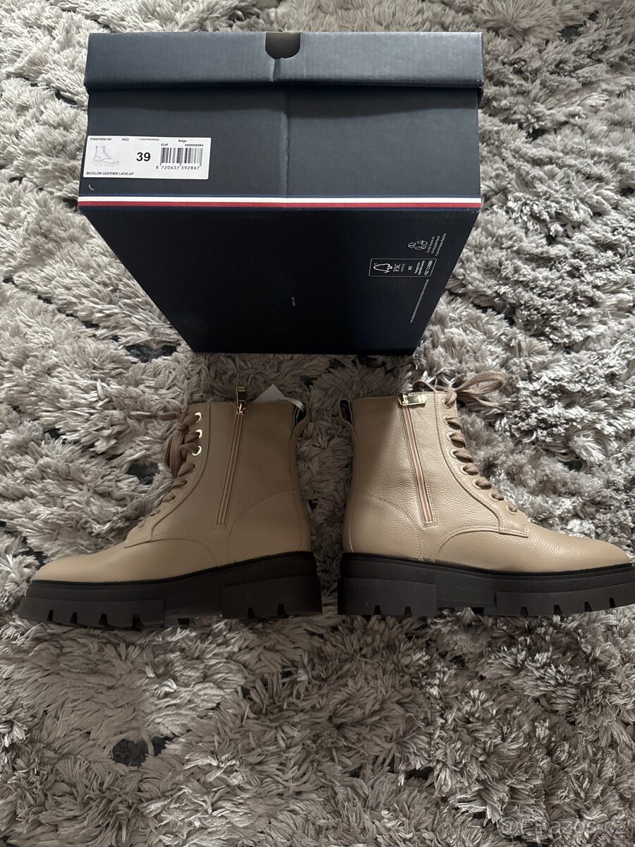 kožené značkové boty Tommy Hilfiger vel 39, nové - 4