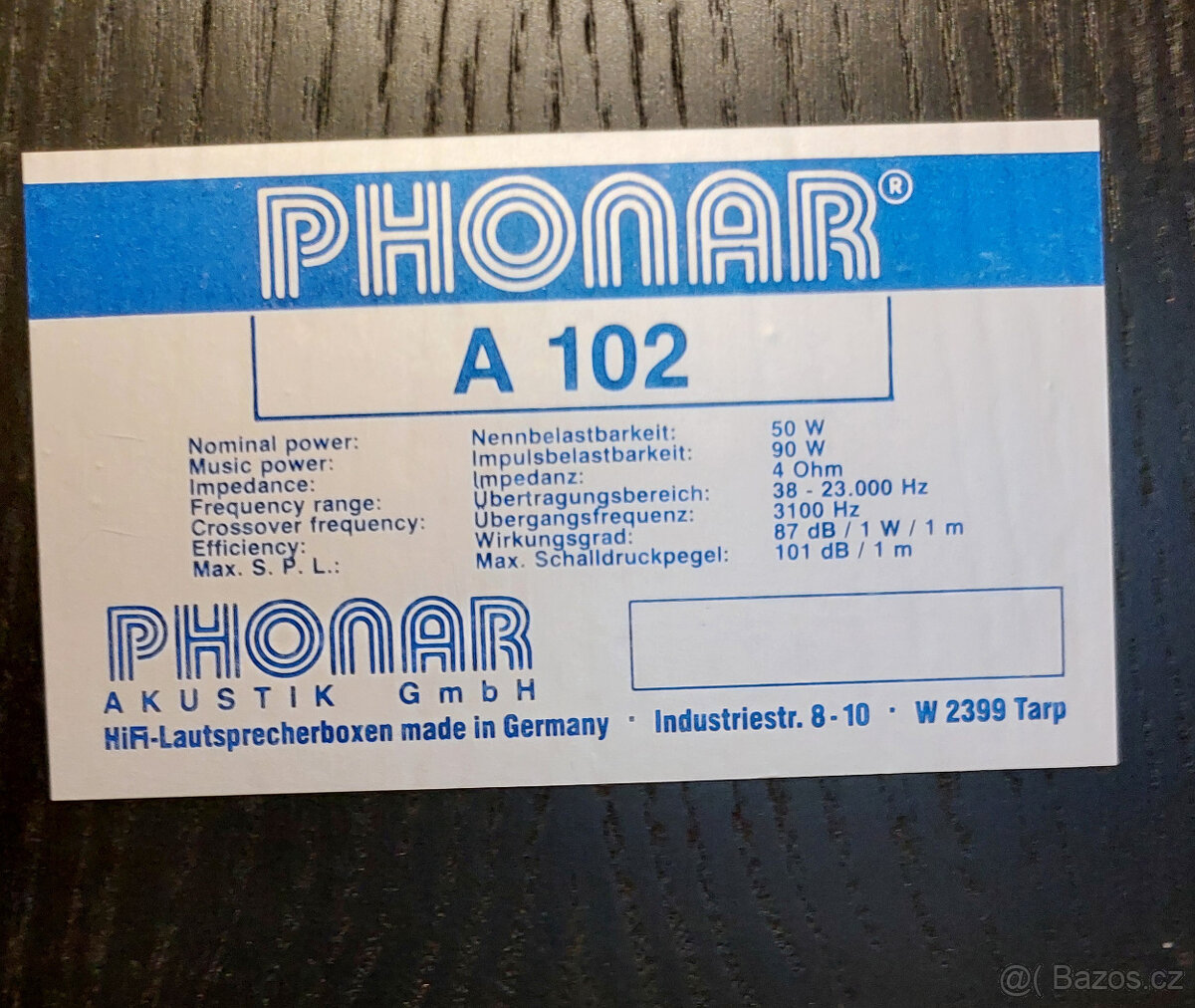 2pásmové reprobedny Phonar A 102 - 4