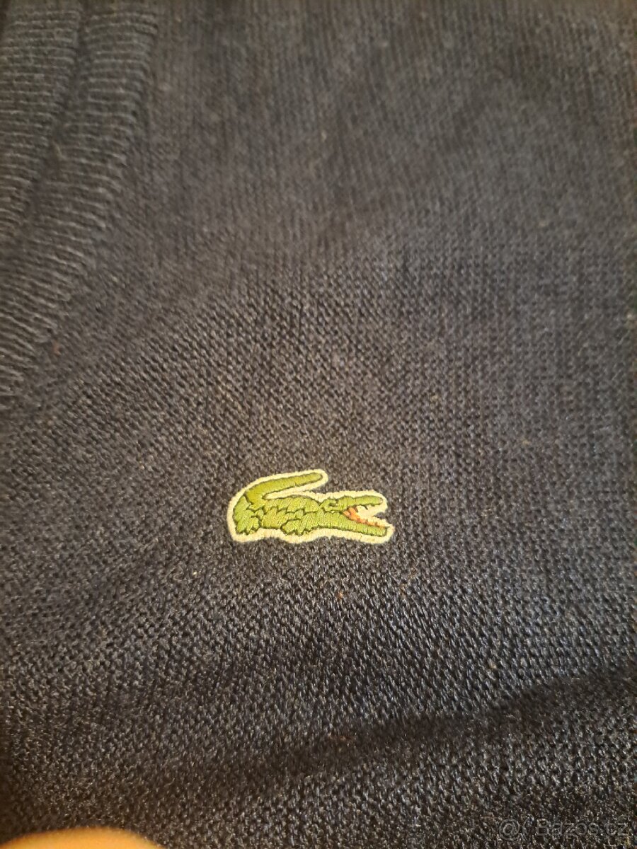 Černý retro svetr značky Lacoste - 4