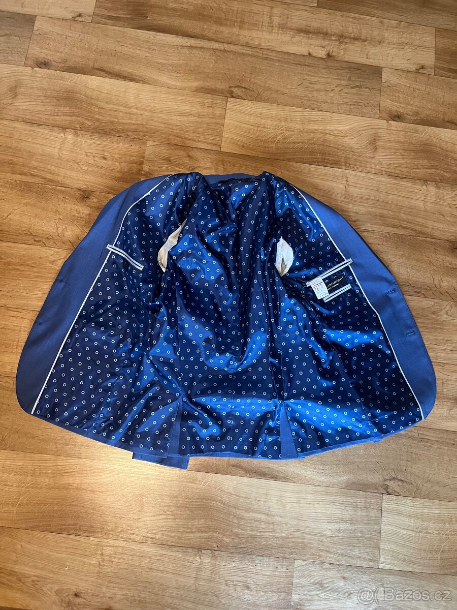 Pánský modrý oblek - 4