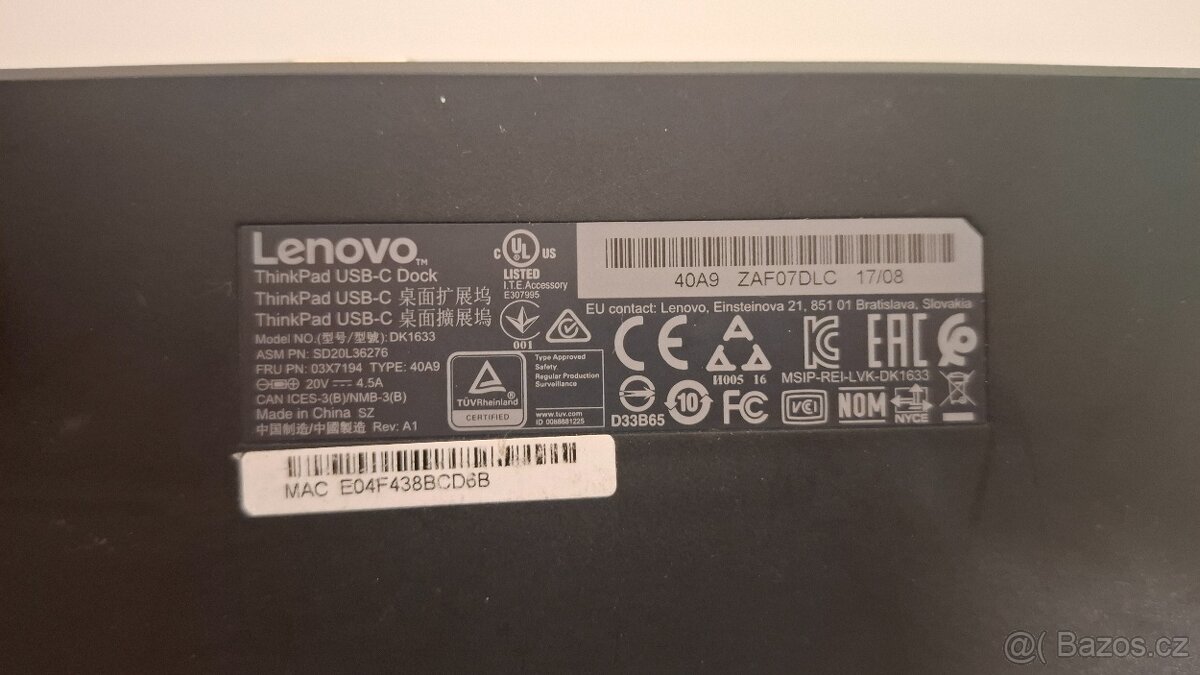 Dokovací stanice Lenovo ThinkPad USB-C Dock - 4