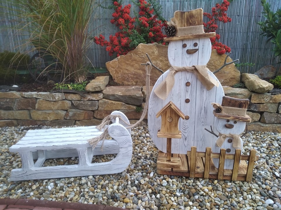 Vánoční dekorace sněhulák - 4