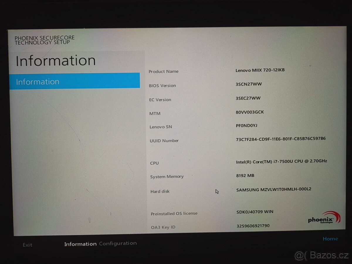 Lenovo MIIX 720-12IKB 2v1 i7/1TB SSD - na opravu/na díly - 4