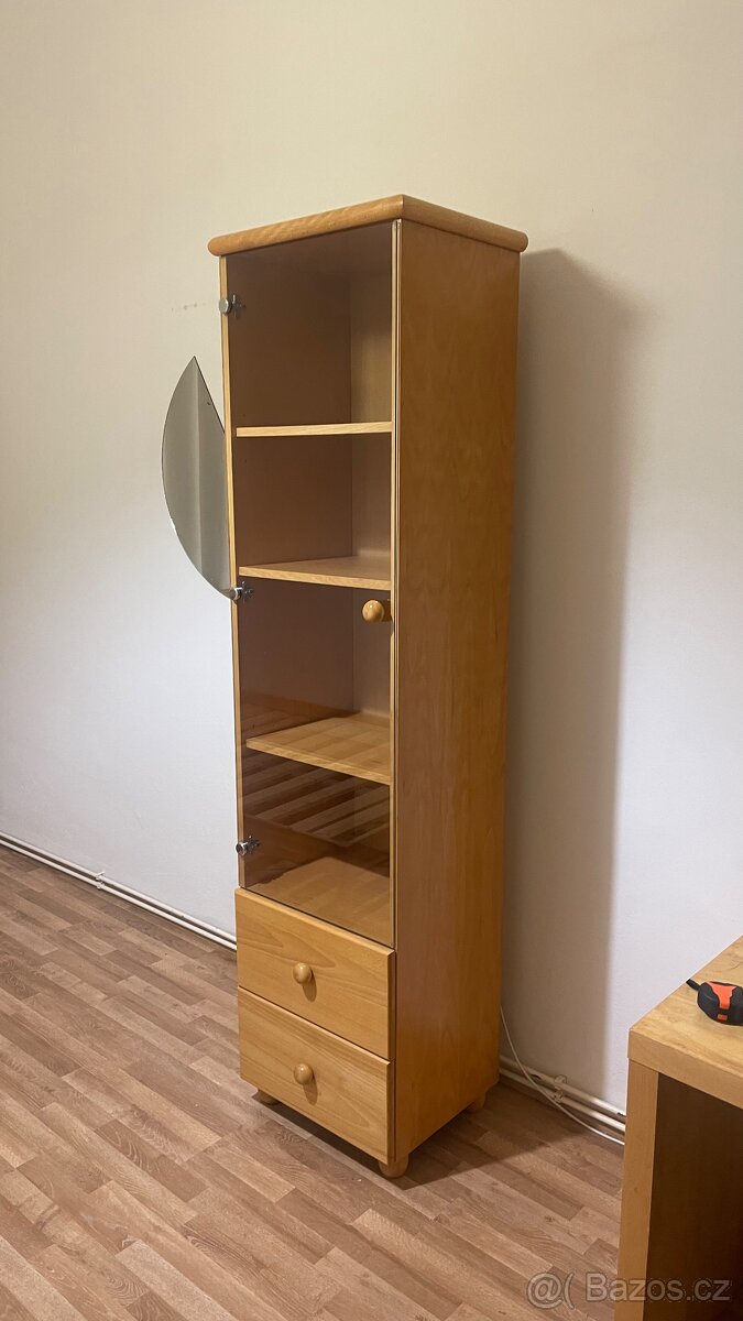 Moderní prosklená skříň dekor BUK - 4
