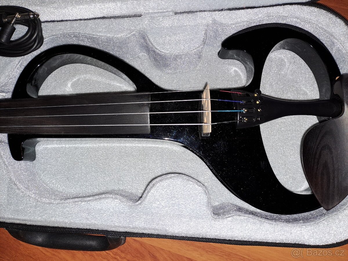 Elektrické "silent" housle 4/4, Paul Stanton, černá metalí - 4