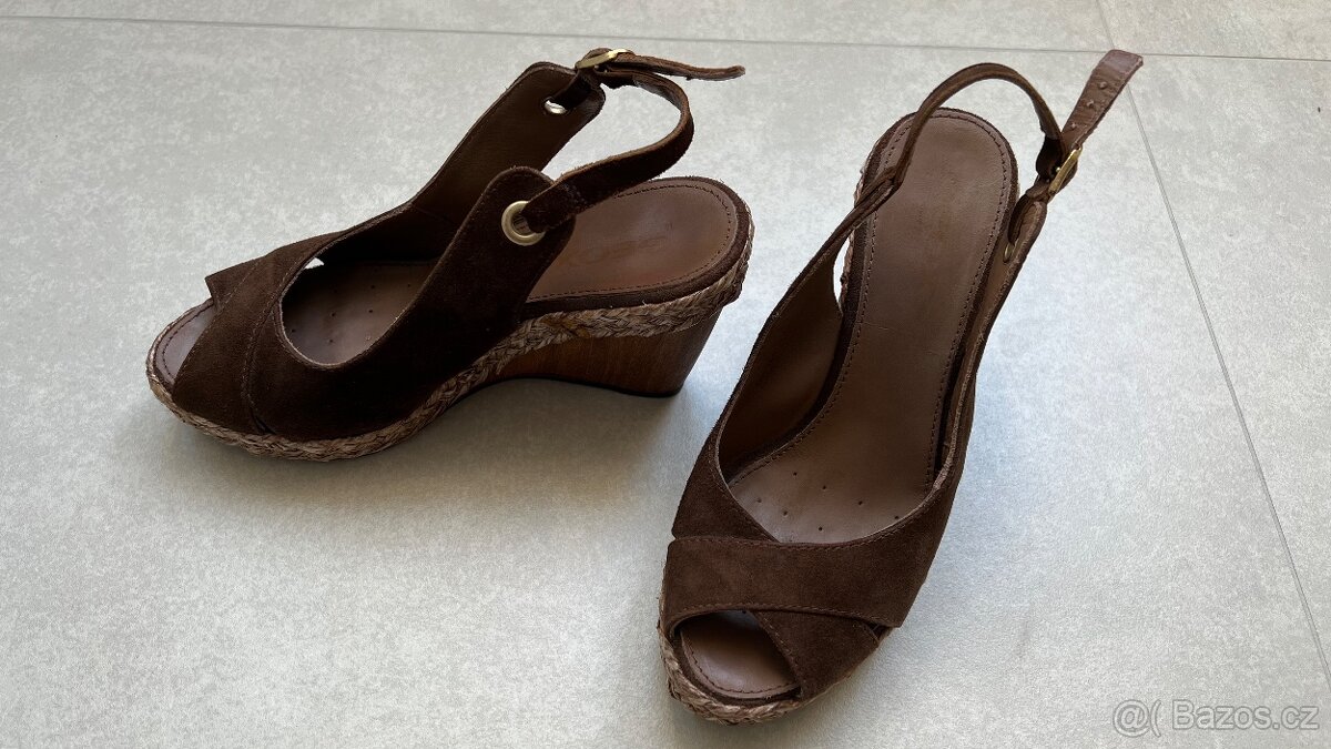 GEOX 38 Hnedé sandále na platforme - 4