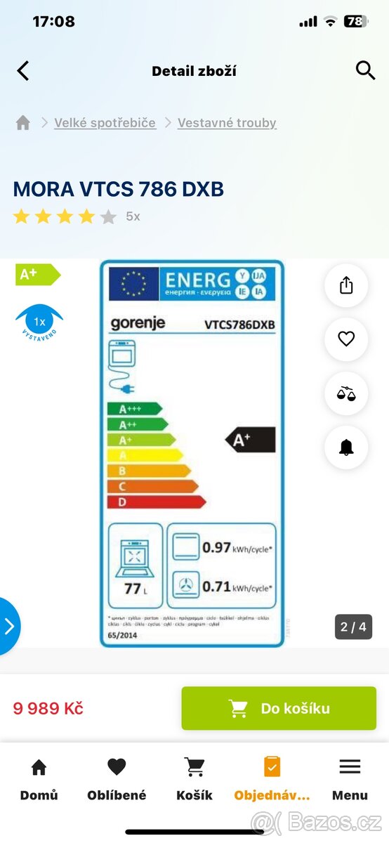 Vestavná trouba Mora - 4