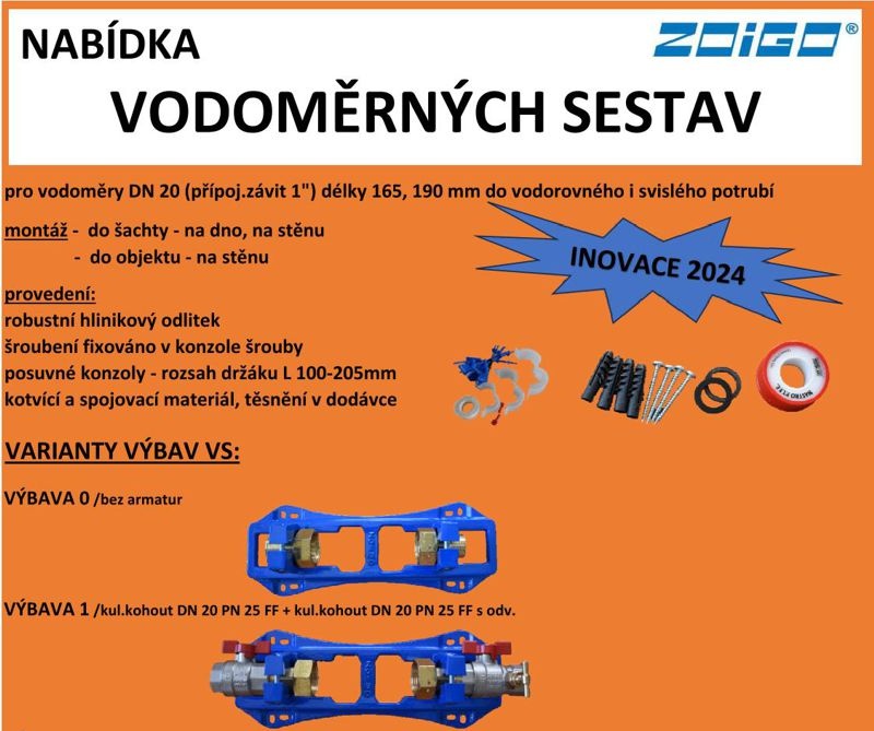 Vodoměrný držák/vodoměrná sestava ZZ-VS OPTIMA DN 15 (1/2") - 4