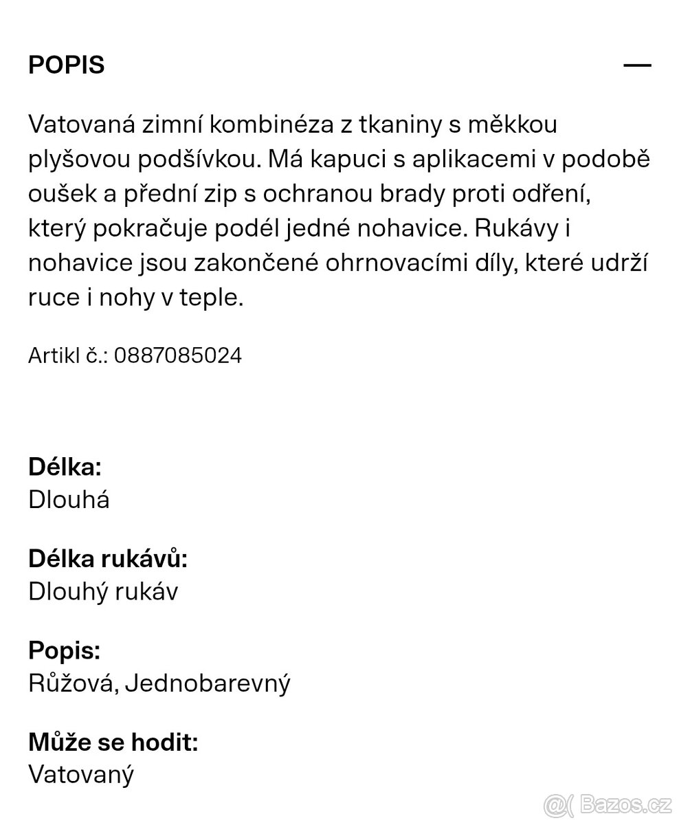 H&M zimní kombinéza vel. 74 (6-9m) - 4