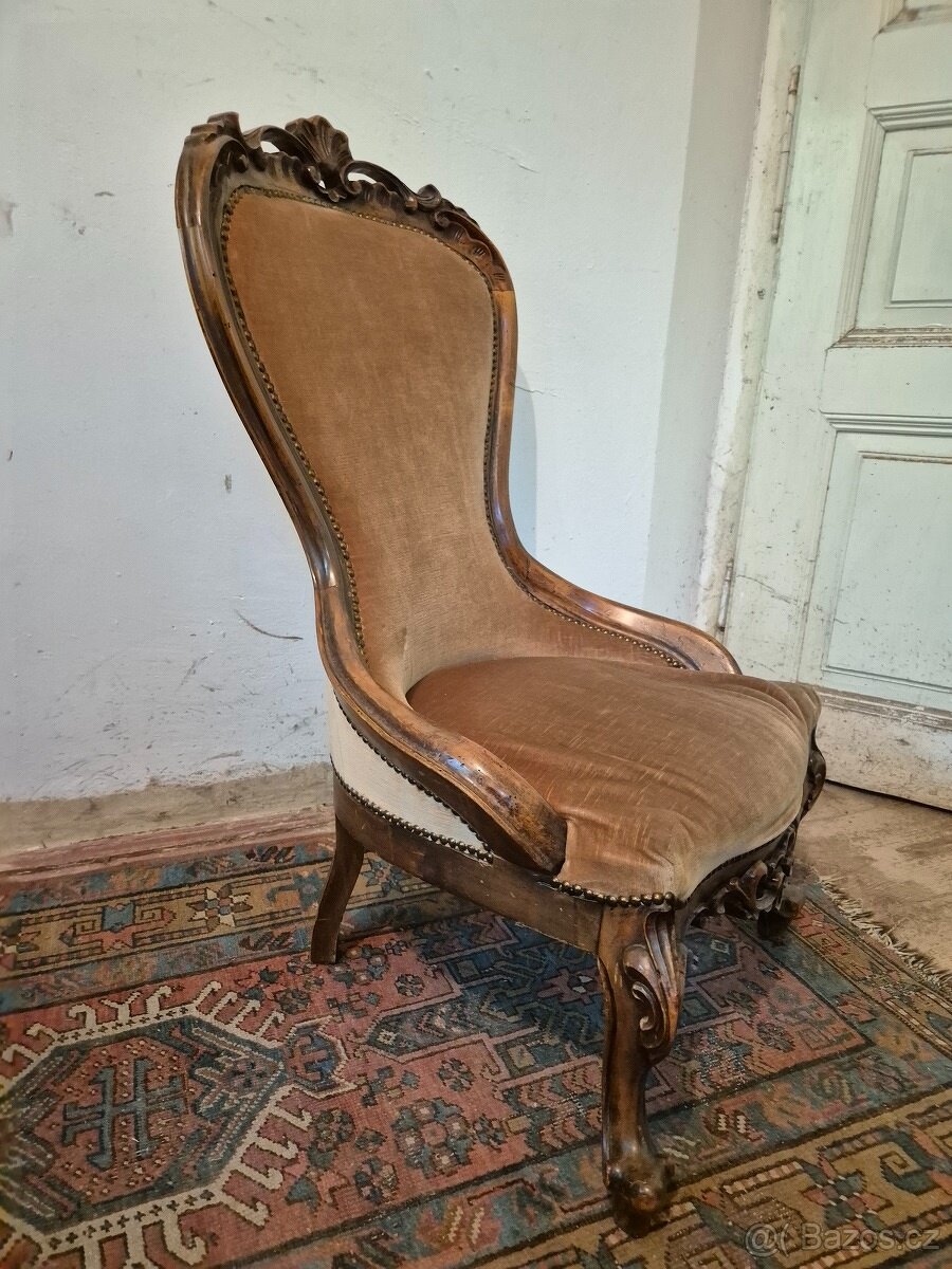 STAROŽITNÉ VIKTORIÁNSKÉ KŘESLO - 4