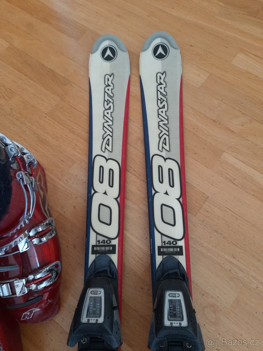 Lyže 140 cm + přezkáče - 4