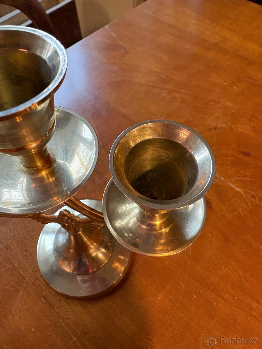 Starožitný mosazný svícen - 4