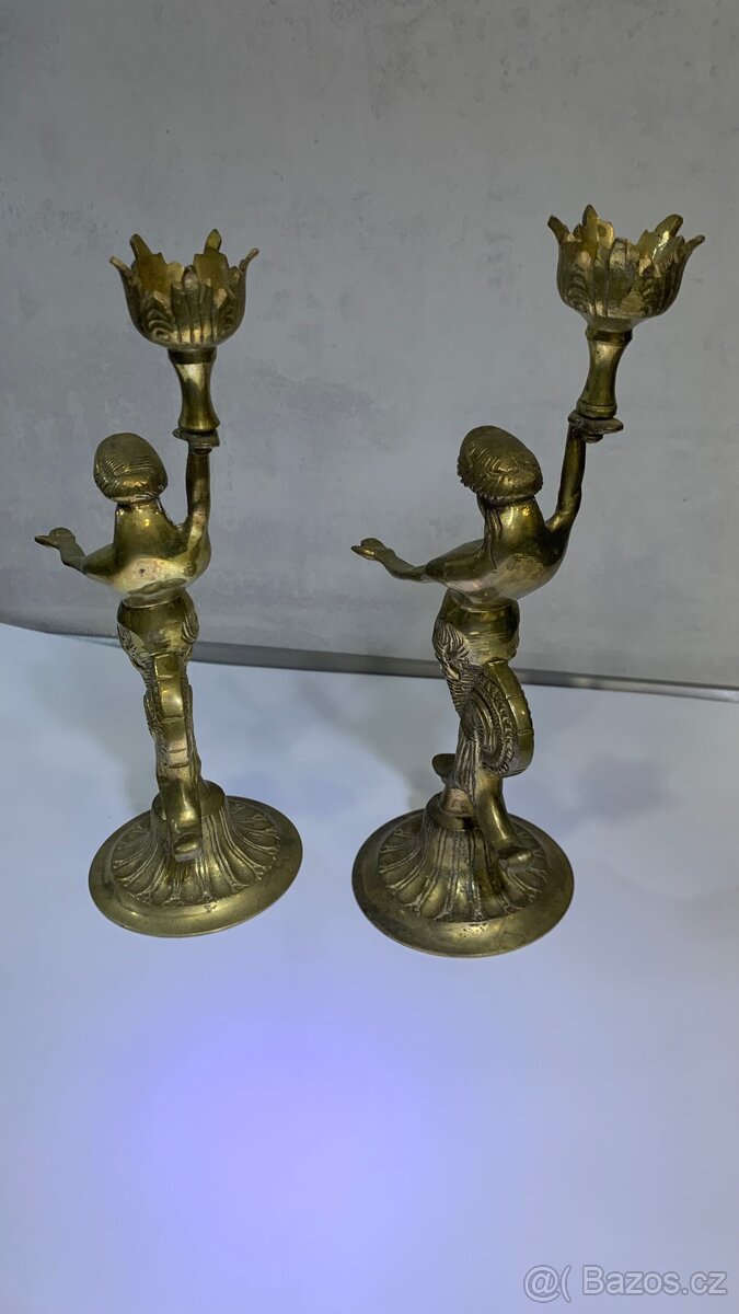 Mosazné svícny Art Deco 60.léta - 4