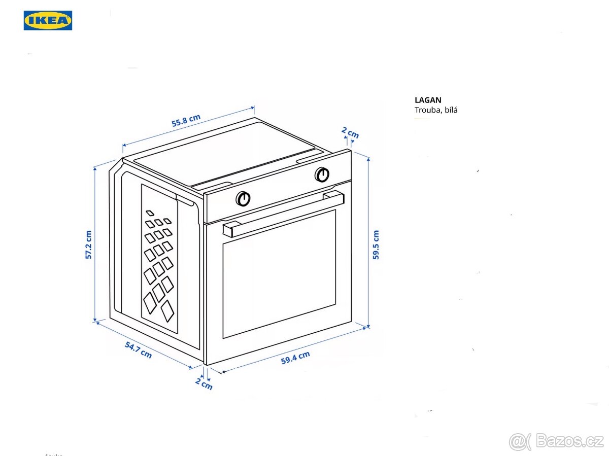 Vestavná elektrická trouba Lagan, Ikea - 4