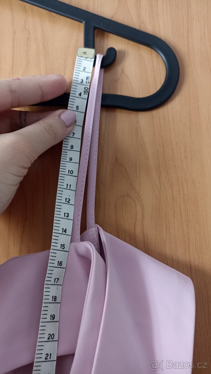 Dlouhé plesové světle růžové šaty, vel. XS - 4