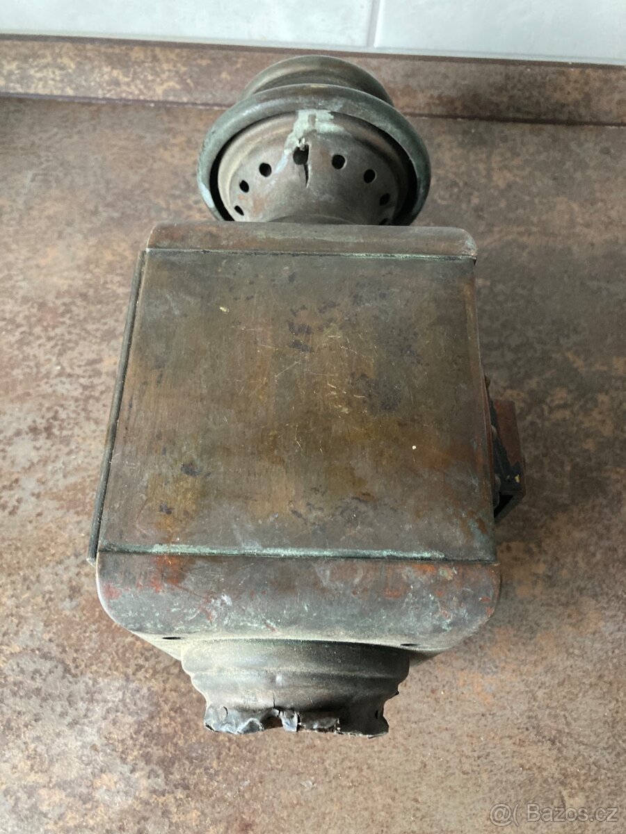 Starožitná mosazná lucerna pro kočáry - 4