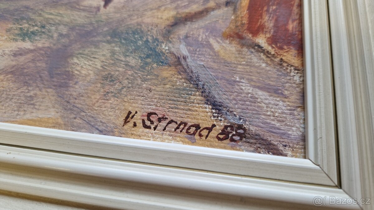 Obraz Kožná ulice olej 40x30 s věnováním - 4