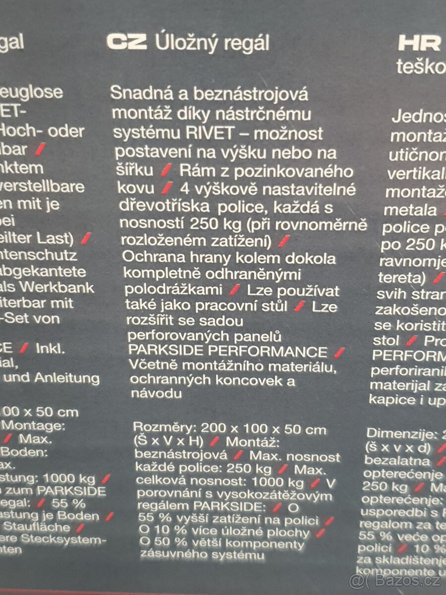 Vysokozátěžový regál, 1-7ks, sleva, NOVÝ, v 2m - 4